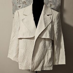 Elegant Cream Textured Women's Jacket